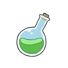 緑の液体が入ったガラス瓶のイラスト
