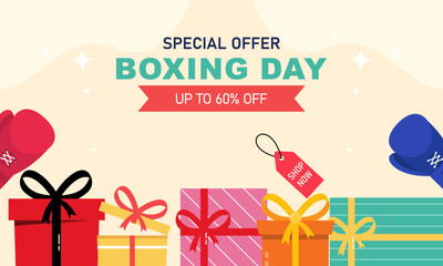 Boxing day sale background logo