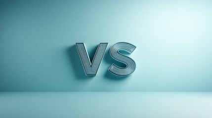 Minimalist "VS" background with clean blue tones, 3D text, and soft lighting, creating a sleek and modern competitive aesthetic.