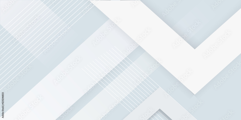 Poster white abstract modern background design. abstract white line geometric shape with futuristic technol