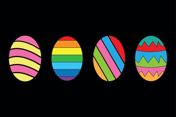 Rainbow Color Eggs vector Illustration On white background