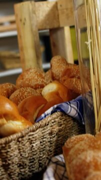 Various breads at bakery section