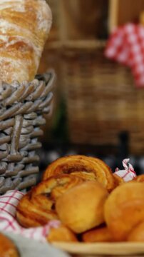 Various breads at bakery section