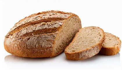 loaf of bread isolated on white. Whole grain bread isolated on transparent or white background