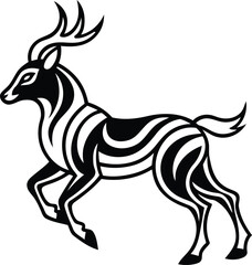 Elk Or Deer vector art, Elk Or Deer silhouette vector illustration, Elk Or Deer line art vector design