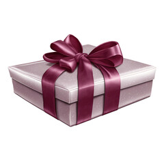 Fototapeta premium Gift card with an elegant satin ribbon and bow in a luxurious design isolated on a clean PNG background, ideal for luxury gift packaging, special occasion promotions, and high-end product advertisemen