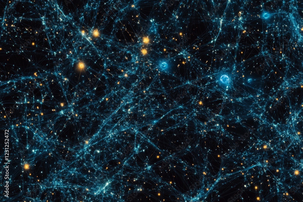 Aufkleber intricate network of cosmic structures and stars in deep space