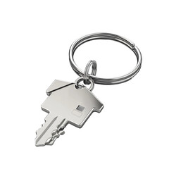 House keys with house-shaped keychain top-down