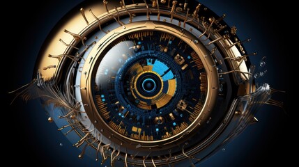 Futuristic Golden Eye: A Digital Masterpiece