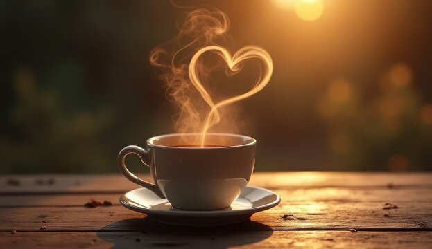 "A warm cup of love. ☕❤️ The steam rises in the shape of a heart, capturing the essence of comfort and connection in every sip."







