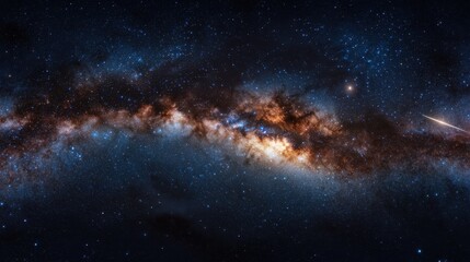 Stunning Cosmic Landscape of a Colorful Spiral Galaxy at Night