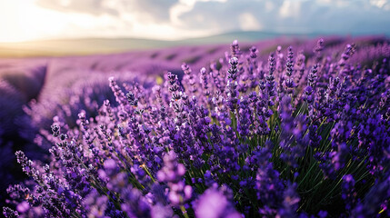 Obraz premium A field of lavender sways in the breeze