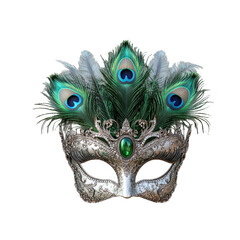 Obraz premium Opera carnival masquerade mask with vibrant emerald