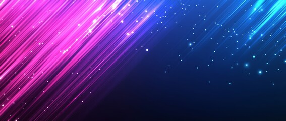 Obraz premium Neon light tubes create an abstract design with gradient colors in blue, purple, and pink on a dark backdrop for posters or banners