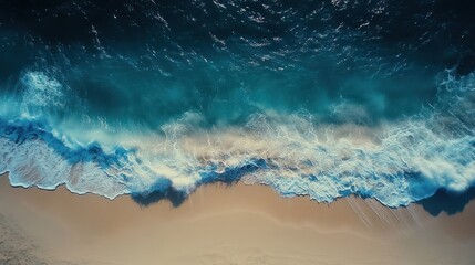 Tranquil Ocean Waves and Marine Textures: Serene Beachscape with Crystal Clear Water, Soft Beige Tones, and Deep Blues and Greens. Perfect for Travel, Wellness, and Mindfulness.