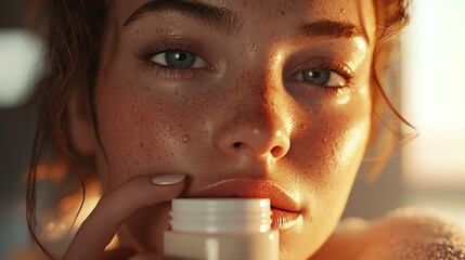 Woman holding essential oil bottle with dropper at workshop