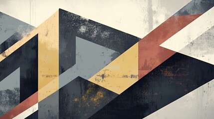 Abstract Geometric Design With Textured Colors