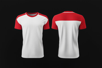 white and red jersey template for team clubs, jersey sport, front and back, Tshirt mockup sports jersey template design for football soccer, racing, gaming, sports jersey