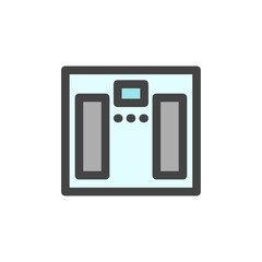 カラー日用品家電関連の単品アイコン　体重計