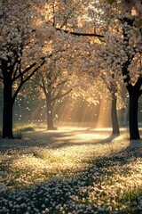 Fototapeta premium Springtime Blossom Meadow Serenity