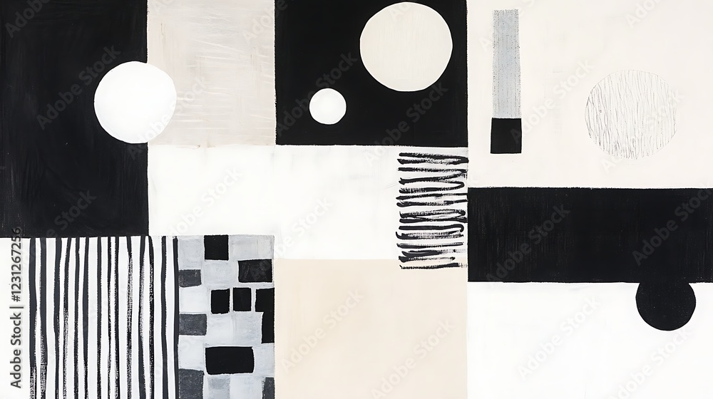 Poster abstract black and white patterns creating a modern artistic vibe