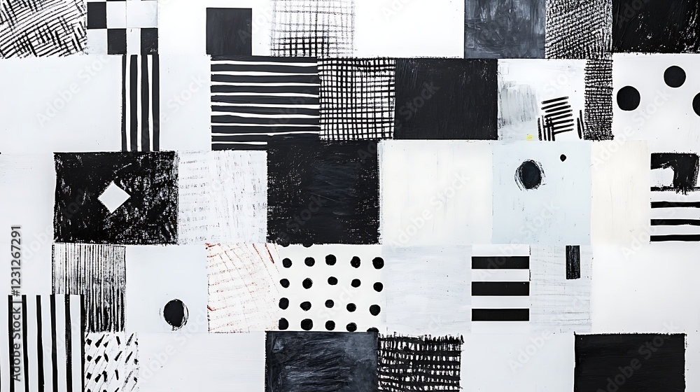 Poster abstract black and white patterns creating a modern artistic vibe