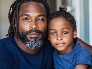 A man and a little girl are posing for a picture together