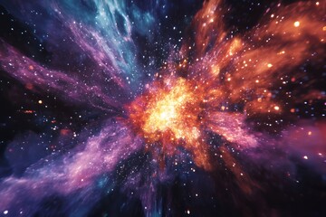 Cosmic Explosion Nebula Stellar Burst in Space