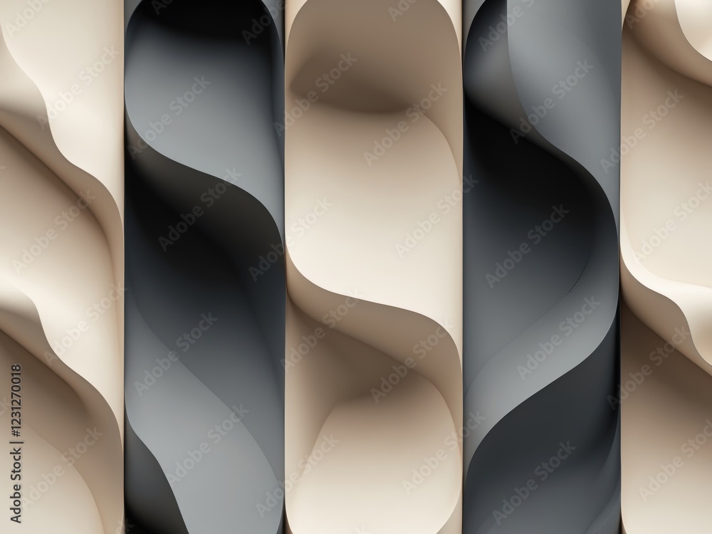 Poster abstract waves of soft tones and textures in modern design