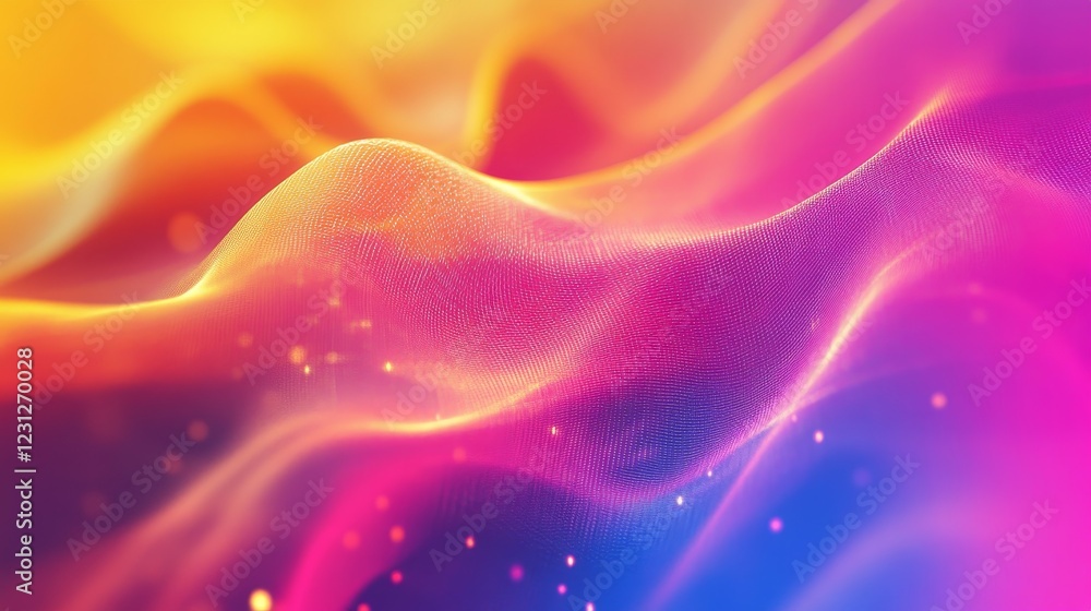 Poster vibrant flow of color waves: an abstract journey into visual serenity