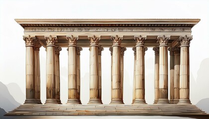 Naklejka premium Greek columns isolated on white background