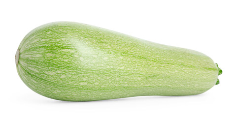 One fresh ripe zucchini isolated on white