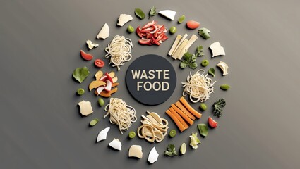 Waste Food Concept with Fresh Ingredients Arranged Creatively