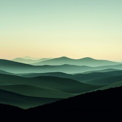 Obraz premium Serene Mountain Layers Landscape