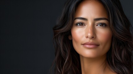 Naklejka premium Gorgeous Brunette Woman with Styled Hair Portrait
