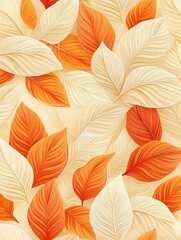 Fototapeta premium Seamless Abstract Decorative 3D Leaves Pattern Background for Digital Wallpaper or
