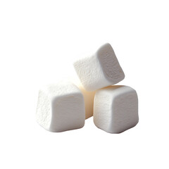 Four delicious marshmallows viewed from the top