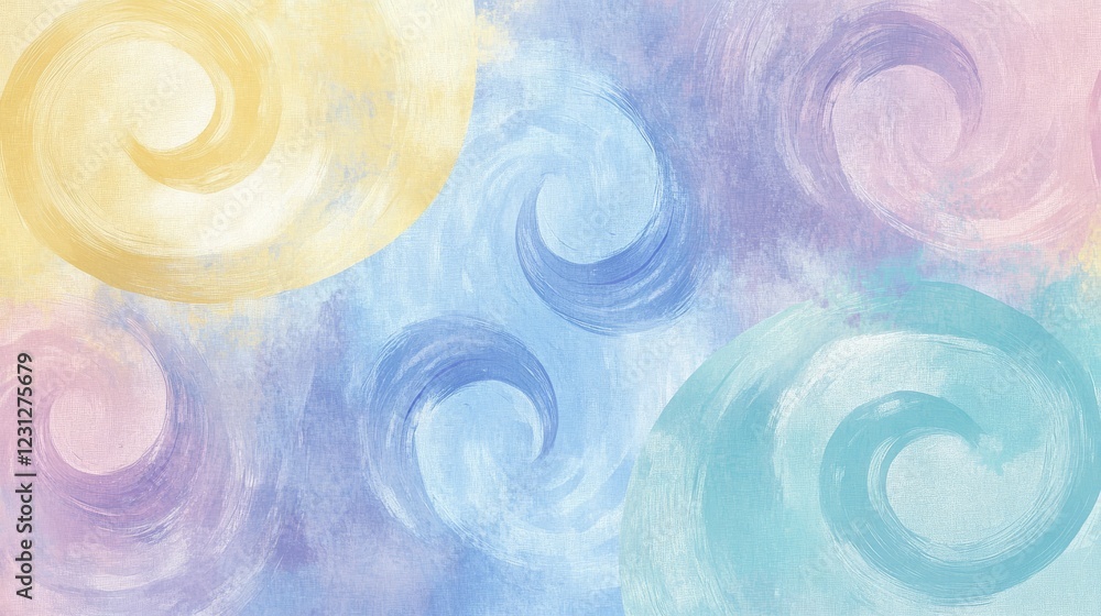 Poster a colorful swirl of paint with a blue and pink swirl in the middle. the swirls are of different colo