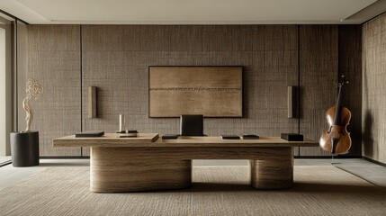 Modern Elegant Office Design with Minimalist Furniture and Decor