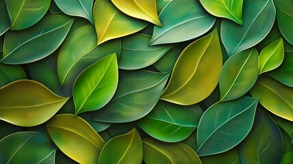 Obraz premium Lush Tropical Greenery Backdrop With Layered Leaf Silhouettes and Vibrant Color Palette
