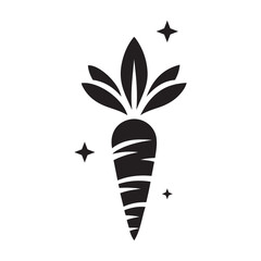 Carrot Icon Silhouette Vector Art Illustration