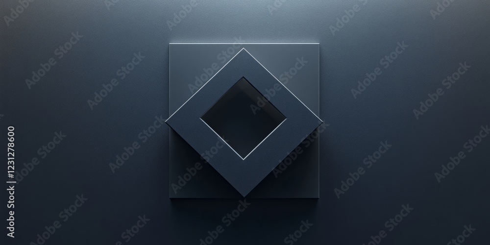 Poster abstract geometric art featuring a symmetrical design with dark tones, creating a minimalist and mod