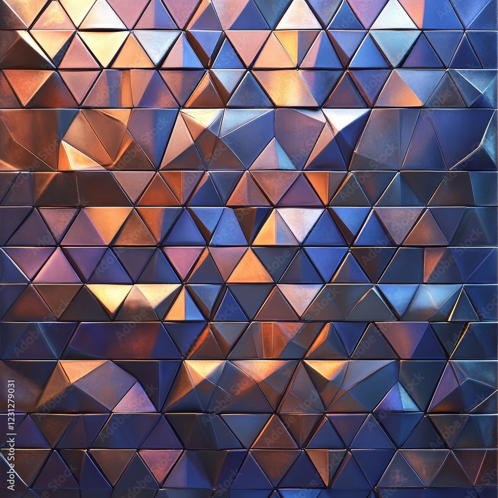 Poster a colorful abstract design with triangles and squares