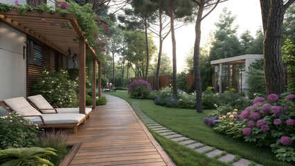 tropical garden in the garden