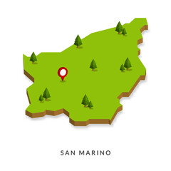 Isometric Map of San Marino. Simple 3D Map. Vector Illustration - EPS 10 Vector