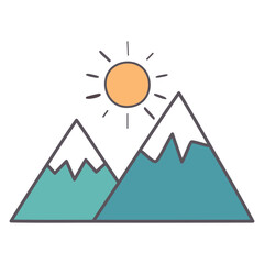 Minimalist Mountain with Sun