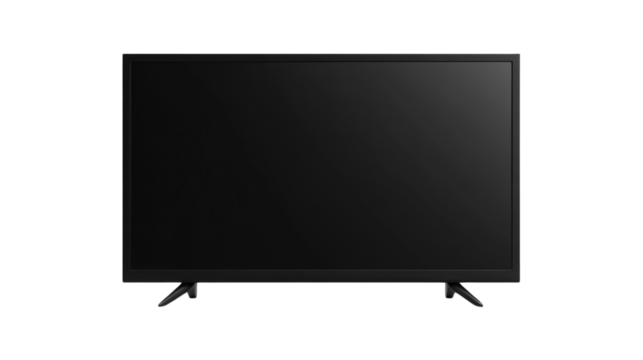 Modern flat screen tv on transparent background