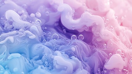 Fototapeta premium Abstract Pastel Swirls and Bubbles: A Dreamy Fluid Art Masterpiece