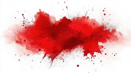 Vibrant Red Ink Splash on a White Background for Creative Projects