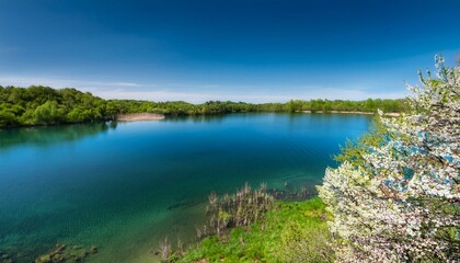 Blooming Riverbanks Background
